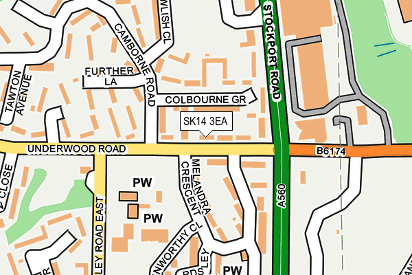 SK14 3EA map - OS OpenMap – Local (Ordnance Survey)