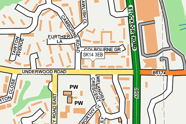 SK14 3EB map - OS OpenMap – Local (Ordnance Survey)