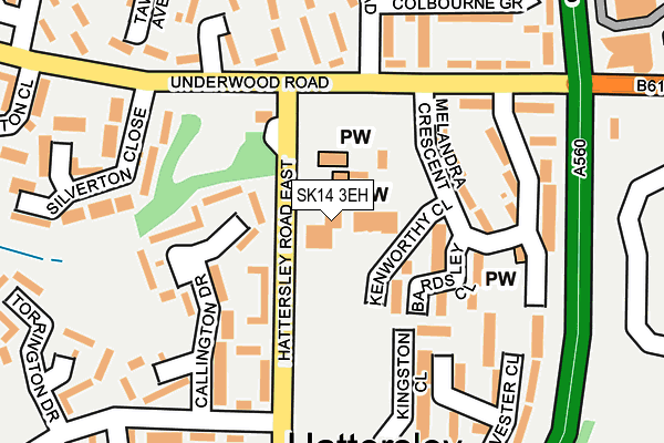 SK14 3EH map - OS OpenMap – Local (Ordnance Survey)