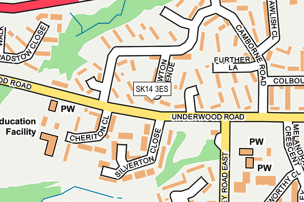 SK14 3ES map - OS OpenMap – Local (Ordnance Survey)