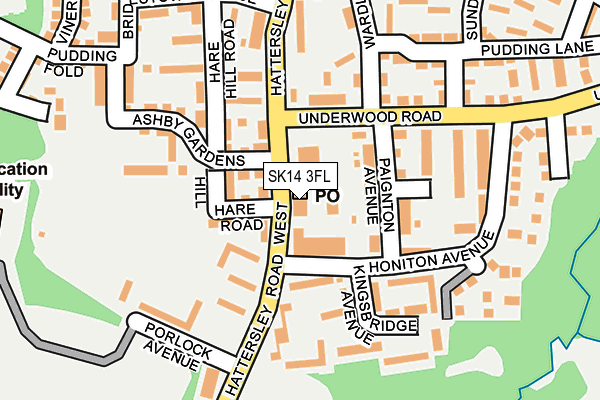 SK14 3FL map - OS OpenMap – Local (Ordnance Survey)