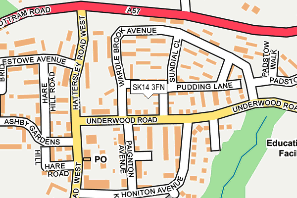 SK14 3FN map - OS OpenMap – Local (Ordnance Survey)