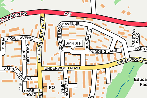 SK14 3FP map - OS OpenMap – Local (Ordnance Survey)