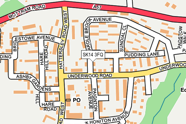 SK14 3FQ map - OS OpenMap – Local (Ordnance Survey)