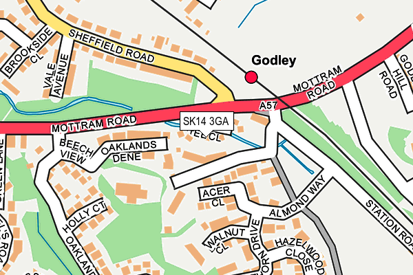 Map of THE SYCAMORES GODLEY MANAGEMENT COMPANY LIMITED at local scale
