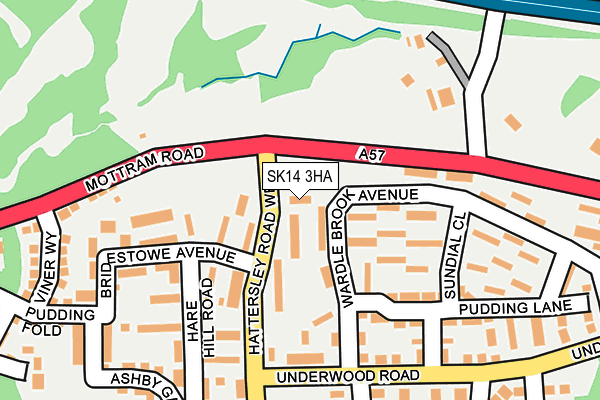 SK14 3HA map - OS OpenMap – Local (Ordnance Survey)