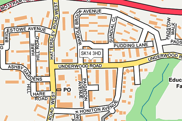 SK14 3HD map - OS OpenMap – Local (Ordnance Survey)