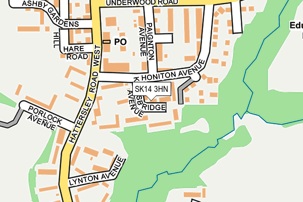 SK14 3HN map - OS OpenMap – Local (Ordnance Survey)