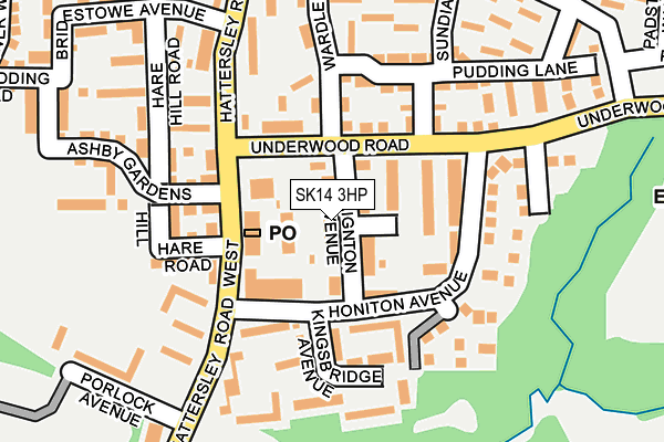 SK14 3HP map - OS OpenMap – Local (Ordnance Survey)