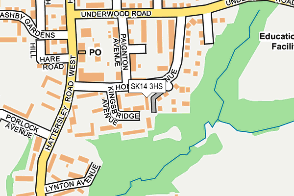 SK14 3HS map - OS OpenMap – Local (Ordnance Survey)