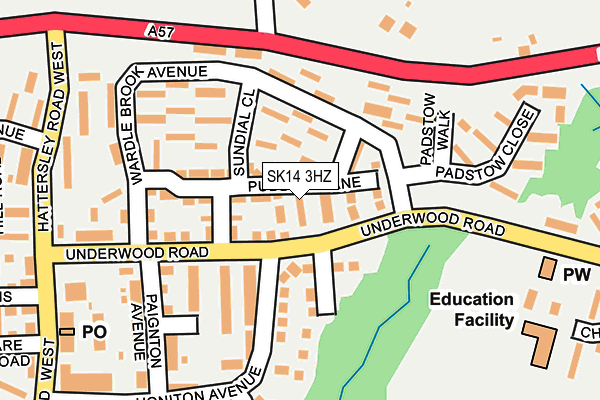SK14 3HZ map - OS OpenMap – Local (Ordnance Survey)