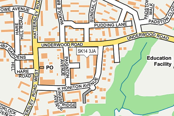 SK14 3JA map - OS OpenMap – Local (Ordnance Survey)