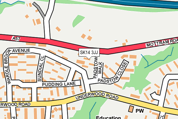 SK14 3JJ map - OS OpenMap – Local (Ordnance Survey)