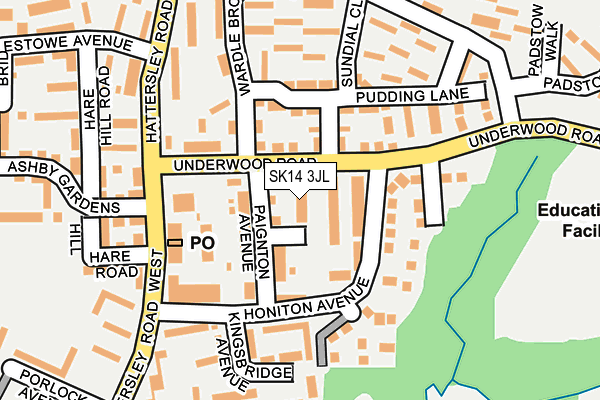 SK14 3JL map - OS OpenMap – Local (Ordnance Survey)