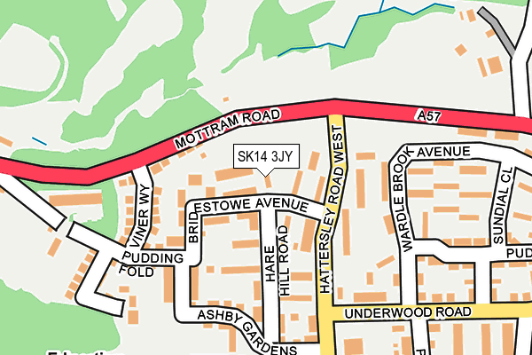 SK14 3JY map - OS OpenMap – Local (Ordnance Survey)