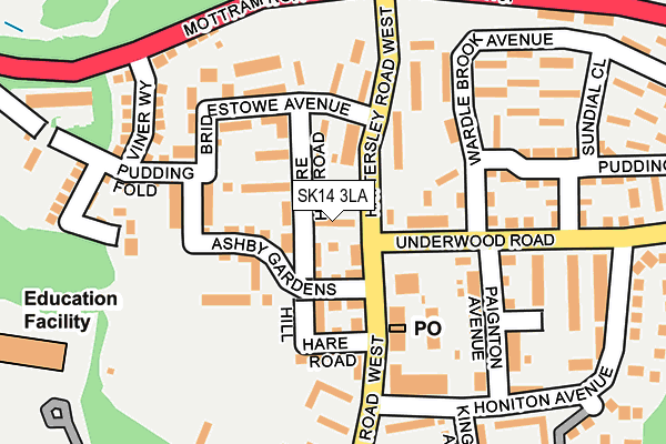 SK14 3LA map - OS OpenMap – Local (Ordnance Survey)