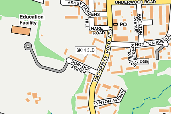 SK14 3LD map - OS OpenMap – Local (Ordnance Survey)
