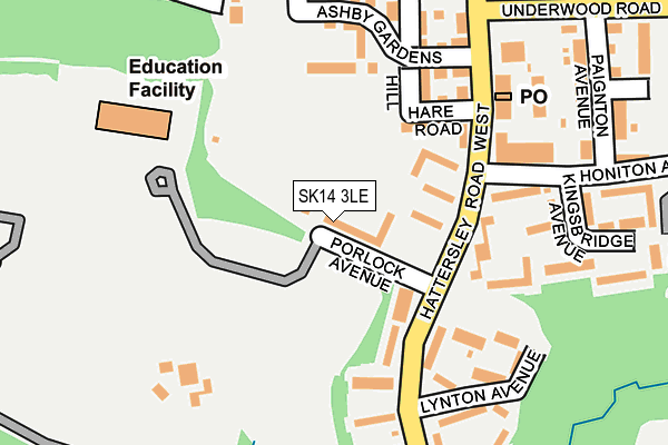 SK14 3LE map - OS OpenMap – Local (Ordnance Survey)