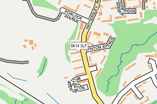 SK14 3LF map - OS OpenMap – Local (Ordnance Survey)