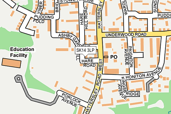 SK14 3LP map - OS OpenMap – Local (Ordnance Survey)