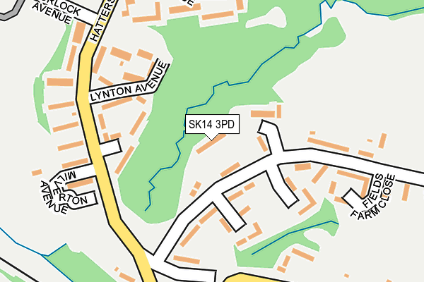 SK14 3PD map - OS OpenMap – Local (Ordnance Survey)
