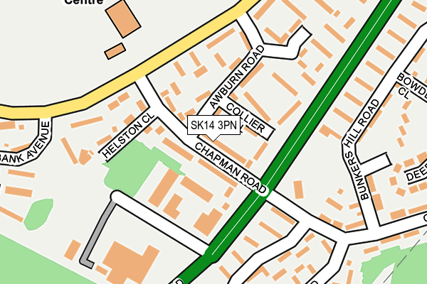 SK14 3PN map - OS OpenMap – Local (Ordnance Survey)