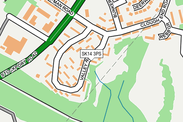 SK14 3PS map - OS OpenMap – Local (Ordnance Survey)