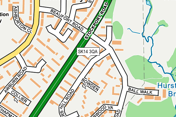 SK14 3QA map - OS OpenMap – Local (Ordnance Survey)