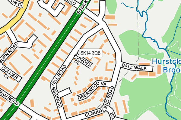 SK14 3QB map - OS OpenMap – Local (Ordnance Survey)