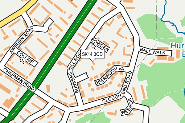 SK14 3QD map - OS OpenMap – Local (Ordnance Survey)