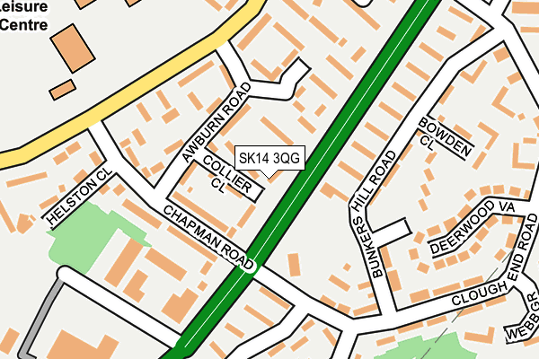 SK14 3QG map - OS OpenMap – Local (Ordnance Survey)