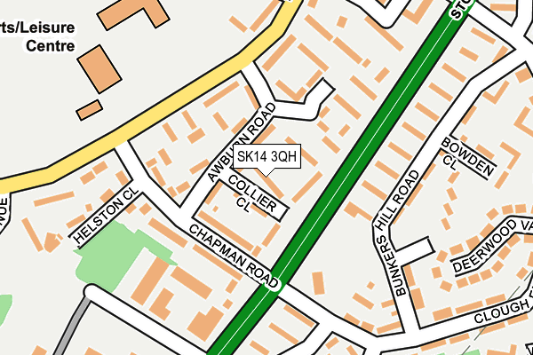SK14 3QH map - OS OpenMap – Local (Ordnance Survey)