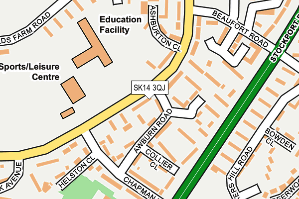 SK14 3QJ map - OS OpenMap – Local (Ordnance Survey)