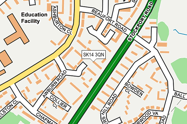 SK14 3QN map - OS OpenMap – Local (Ordnance Survey)
