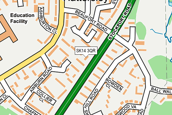 SK14 3QR map - OS OpenMap – Local (Ordnance Survey)