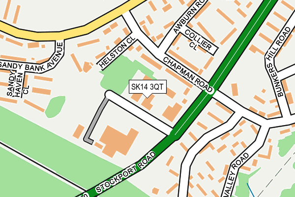 SK14 3QT map - OS OpenMap – Local (Ordnance Survey)
