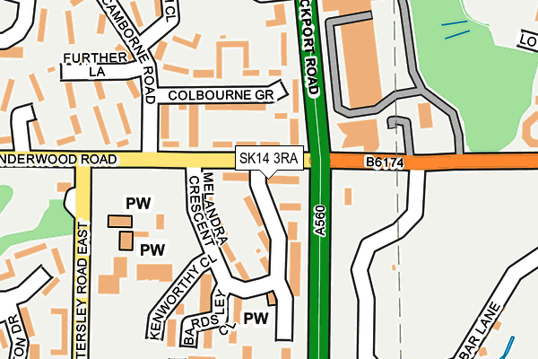 SK14 3RA map - OS OpenMap – Local (Ordnance Survey)