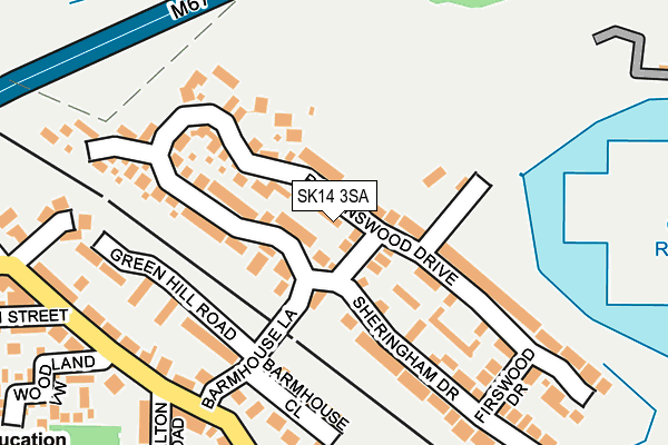 SK14 3SA map - OS OpenMap – Local (Ordnance Survey)