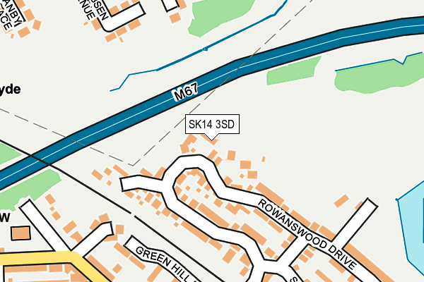 SK14 3SD map - OS OpenMap – Local (Ordnance Survey)