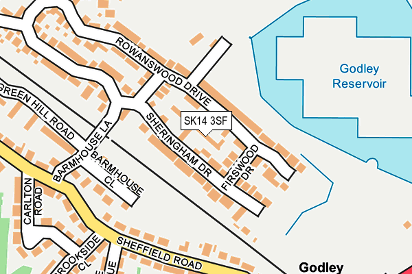 SK14 3SF map - OS OpenMap – Local (Ordnance Survey)