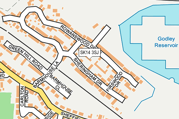 SK14 3SJ map - OS OpenMap – Local (Ordnance Survey)