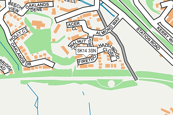SK14 3SN map - OS OpenMap – Local (Ordnance Survey)