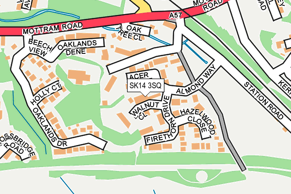 SK14 3SQ map - OS OpenMap – Local (Ordnance Survey)