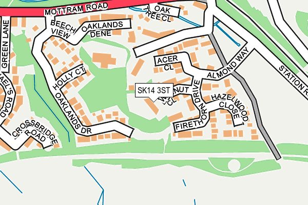 SK14 3ST map - OS OpenMap – Local (Ordnance Survey)