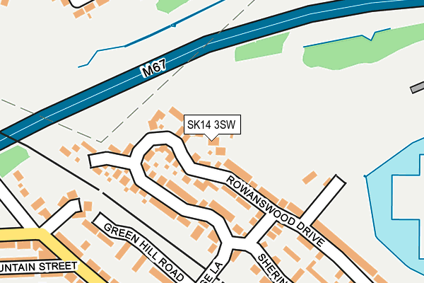 SK14 3SW map - OS OpenMap – Local (Ordnance Survey)