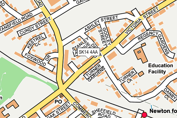 SK14 4AA map - OS OpenMap – Local (Ordnance Survey)