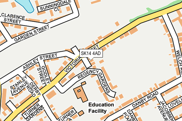 SK14 4AD map - OS OpenMap – Local (Ordnance Survey)