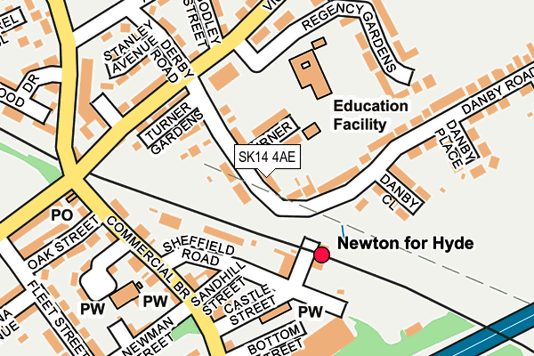 SK14 4AE map - OS OpenMap – Local (Ordnance Survey)