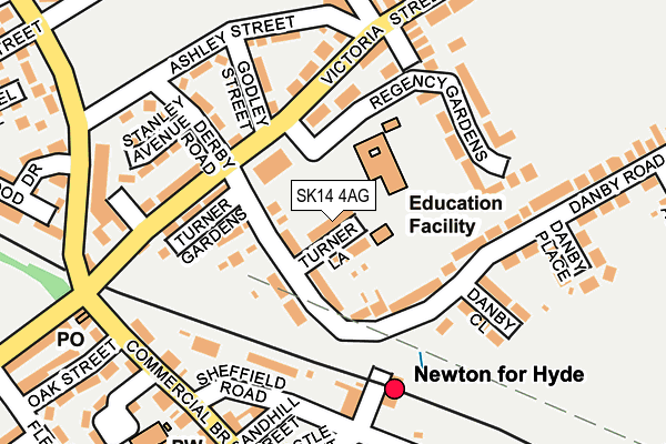SK14 4AG map - OS OpenMap – Local (Ordnance Survey)