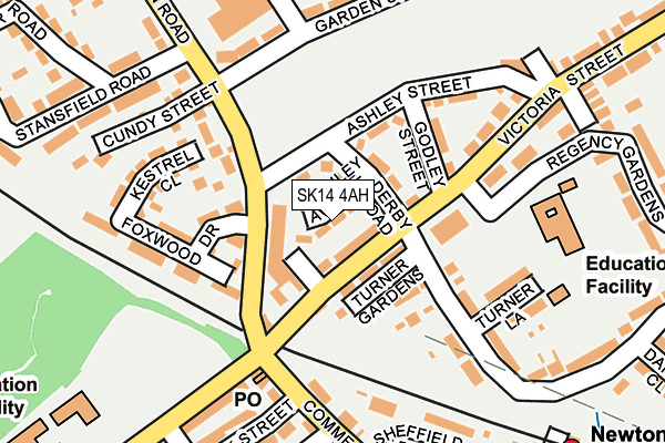 SK14 4AH map - OS OpenMap – Local (Ordnance Survey)